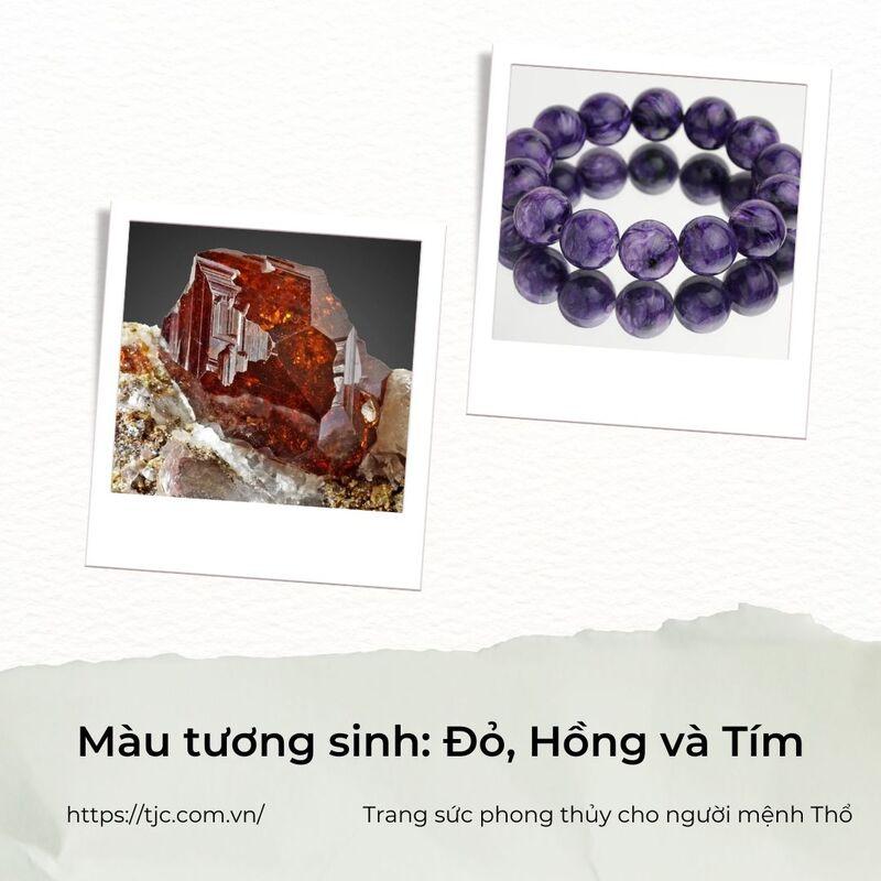 Mẫu trang sức đá phong thủy màu vàng đất và đỏ hợp với người mệnh Thổ