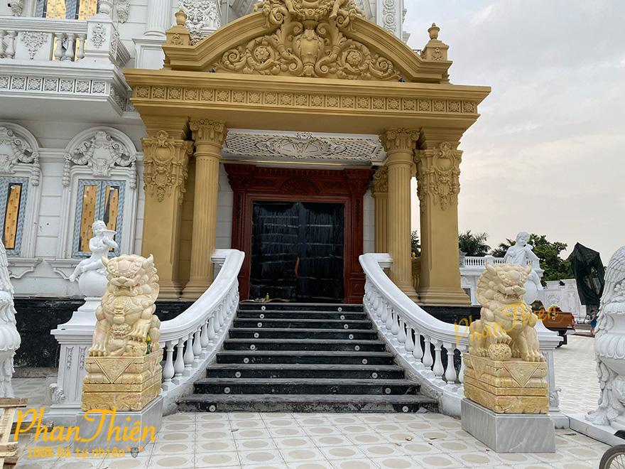 Cặp Kỳ Lân đá cà rốt cao 1,55m