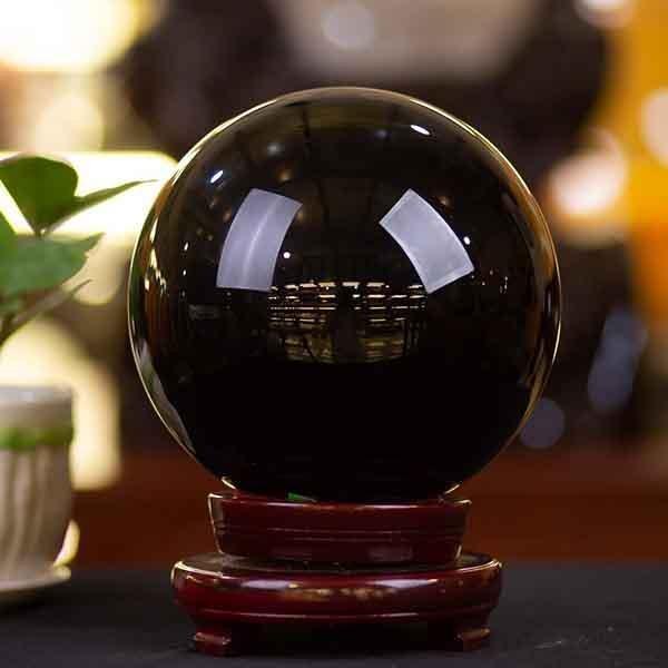 Quả cầu đá Obsidian đen huyền bí hợp mệnh Thủy