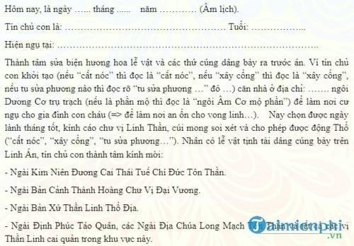 Văn khấn lễ động thổ