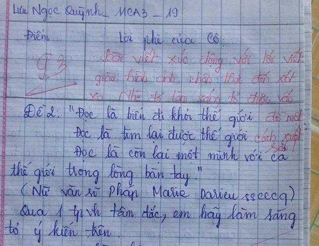 Bài văn về cô gái Ngã ba Đồng Lộc đạt 9,3 điểm