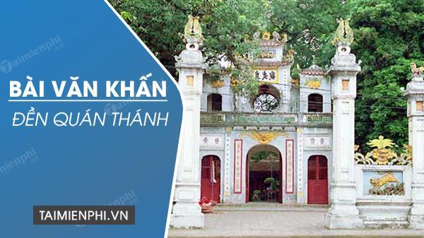 Bài văn khấn Đền Quán Thánh