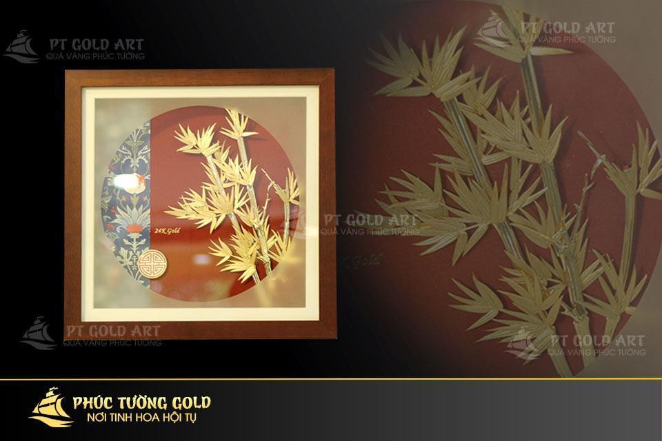 Tranh cây trúc dát vàng