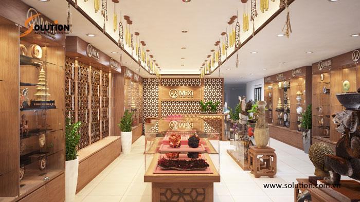 THIẾT KẾ NỘI THẤT SHOWROM ĐÁ PHONG THỦY MIXI