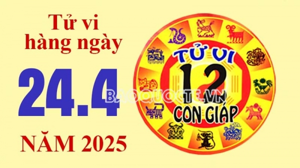 Tử vi hôm nay, xem tử vi 12 con giáp hôm nay ngày 24/4/2025: Tuổi Ngọ thu nhập có thưởng