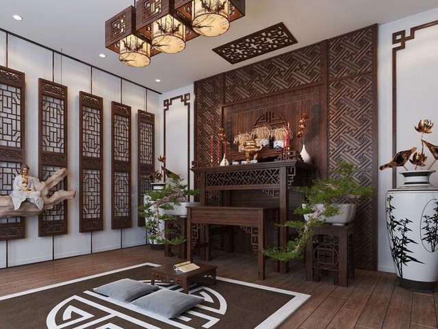 Bàn thờ không nên đặt đối diện trực tiếp với cửa chính, vì năng lượng từ bên ngoài có thể gây xáo trộn không gian linh thiêng.