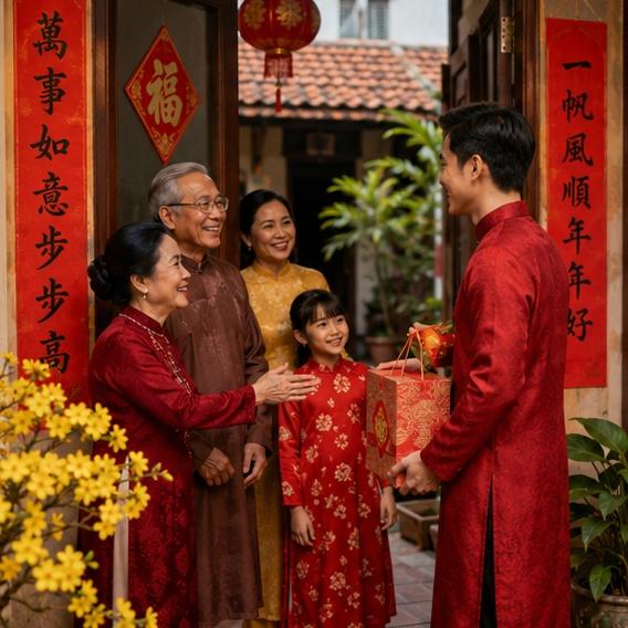 Phong tục Xông đất đầu năm truyền thống của người Việt